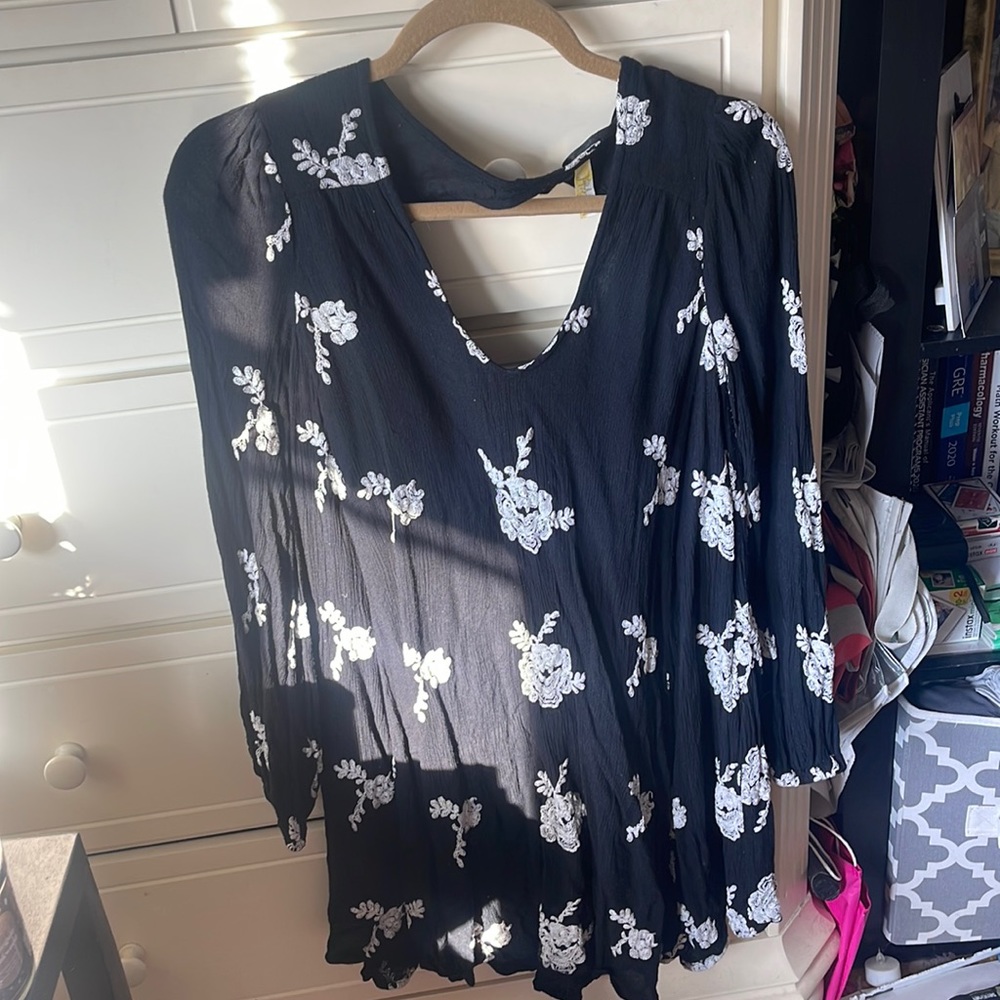 Free people embroidered long sleeve dress